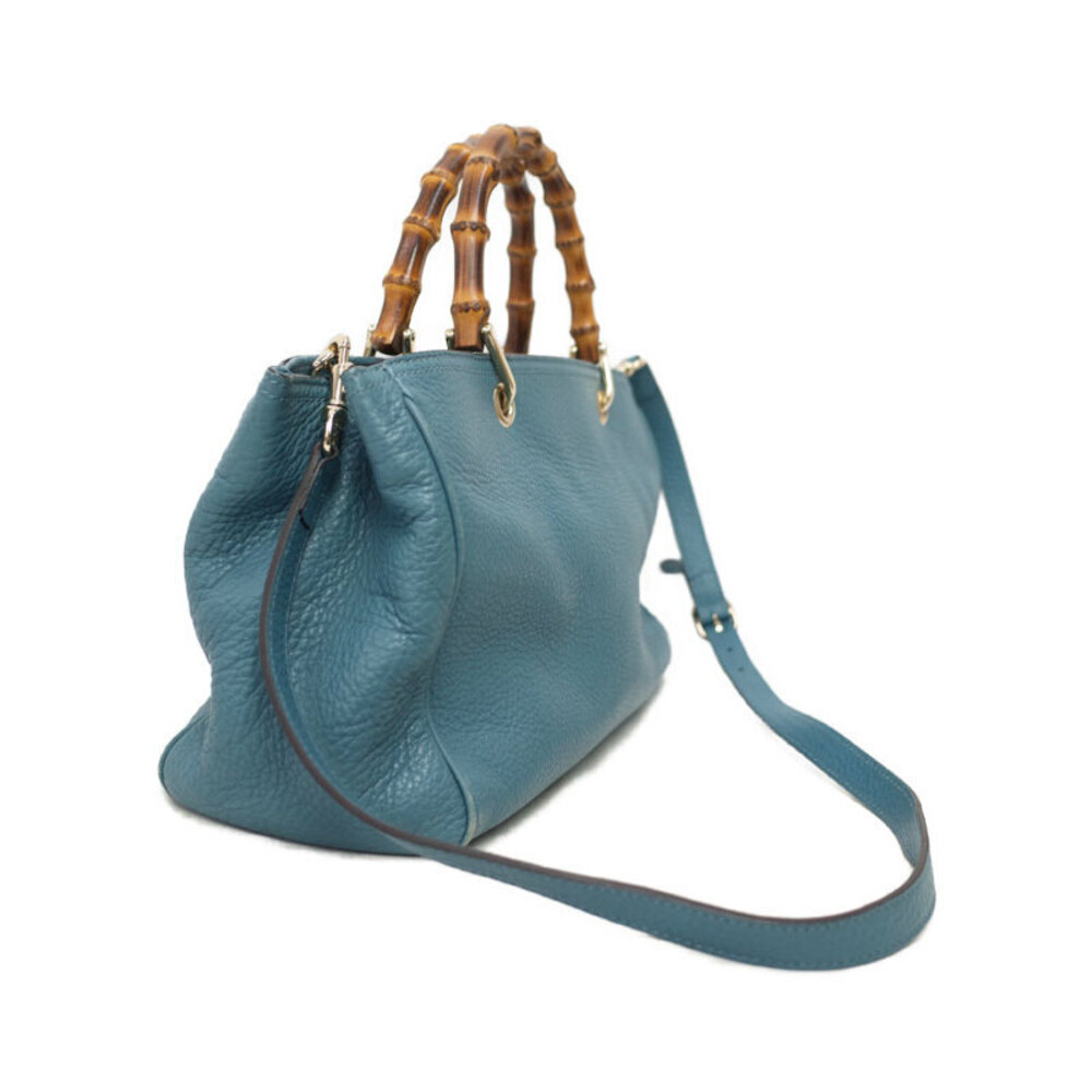 Gucci Bamboo Leather Bag 2way Shopper Tote